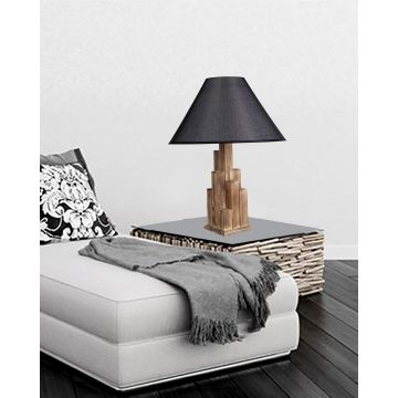 Veioza, Luin, 8300-1M, E27, 60 W, lemn/textil