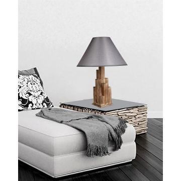 Veioza, Luin, 8300-3M, E27, 60 W, lemn/textil