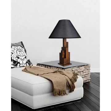Veioza, Luin, 8301-1M, E27, 60 W, lemn/textil