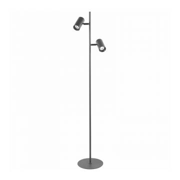 Lampadar LED Hoff Black, 2 x 6 W, 2 x 600 lm, 4000 K, 1500 mm, functie touch, 4 trepte de lumina, lumina alb neutru, Negru