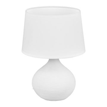 Veioză din ceramică și pânză Reality Martin, înălțime 29 cm, alb