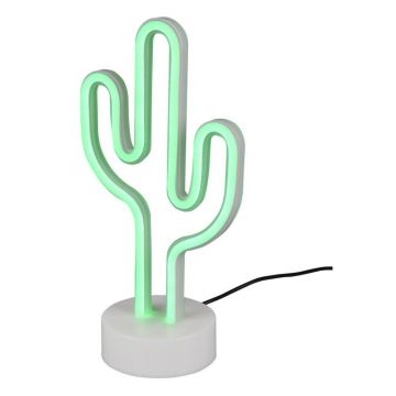 Veioză albă LED (înălțime 29 cm) Cactus – Trio