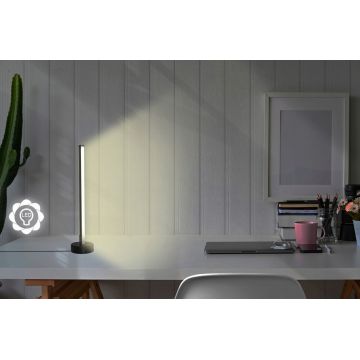 Lampa de masa, Curlux, 395NGR1108, Corp din aluminiu de 45 cm, Invelis electrostatic, Alb