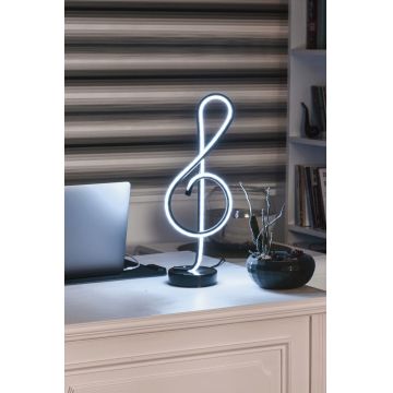Lampa de masa, Curlux, 509CRL1108, Aluminiu, Alb