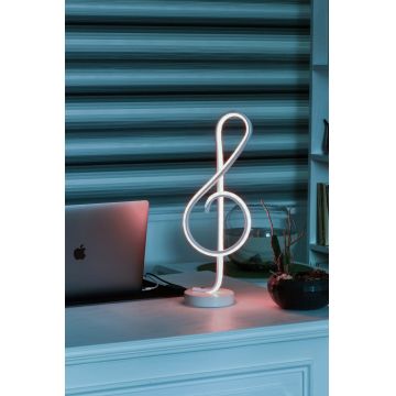 Lampa de masa, Curlux, 509CRL1110, Aluminiu, Alb