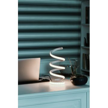Lampa de masa, Curlux, 509CRL1114, Aluminiu, Alb