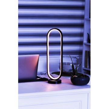 Lampa de masa, Curlux, 509CRL1116, Aluminiu, Alb