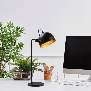 Lampa de masa, Fulgor, 942FLG1827, Metal, Negru