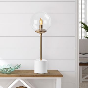 Lampa de masa, Fulgor, 942FLG1835, Metal, Alb