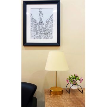 Lampa de masa, Opviq, 390FLH1707, Crem / Aur