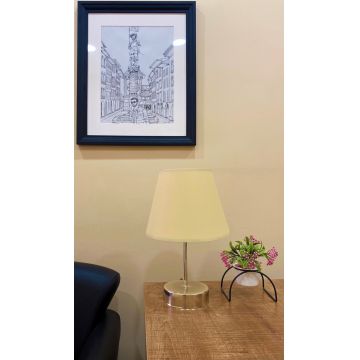 Lampa de masa, Opviq, 390FLH1708, Crem / Argintiu