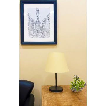 Lampa de masa, Opviq, 390FLH1710, Crem/Negru