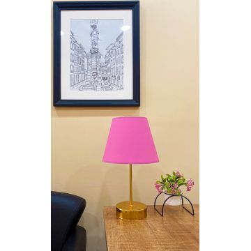 Lampa de masa, Opviq, 390FLH1712, Roz/Auriu