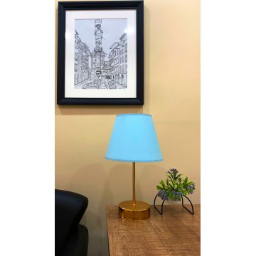 Lampa de masa, Opviq, 390FLH1717, Albastru / Auriu
