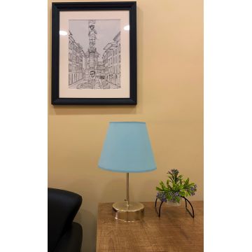 Lampa de masa, Opviq, 390FLH1718, Albastru / Argintiu
