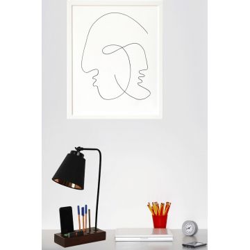 Lampa de masa, Luin, 534LUN3813, Lemn, Maro