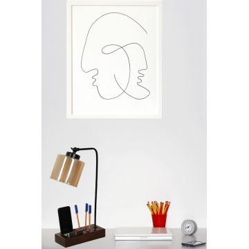Lampa de masa, Luin, 534LUN3814, Lemn, Maro