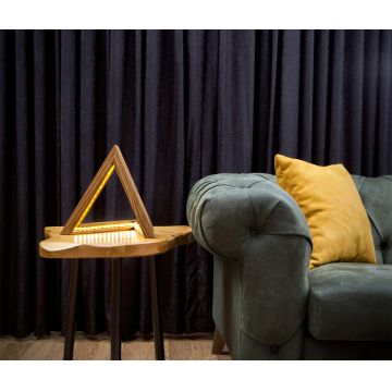 Lampa de masa, Lustro, 812LST1401, Lemn de molid, Maro