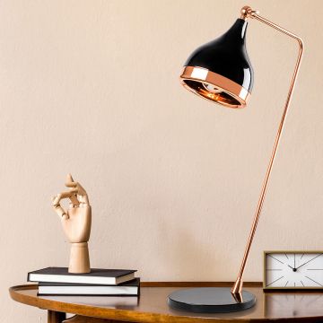 Lampa de masa, Opviq, 892OPV1149, Metal, Negru/Cupru