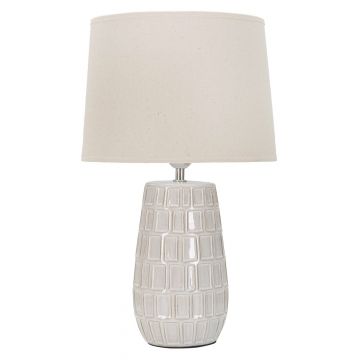 Lampa de masa, Phole, Mauro Ferretti, 1 x E27, 40W, Ø28 x 44.5 cm, ceramica/fier/textil, crem
