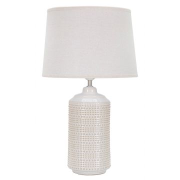 Lampa de masa, Point Light, Mauro Ferretti, 1 x E27, 40W, Ø28 x 47 cm, ceramica/fier/textil, crem