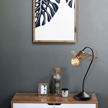 Lampa de masa, Tatum, 584TTM1702, Metal, Negru