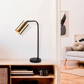 Lampa de masa, Tatum, 584TTM1721, Metal, Negru / Vintage