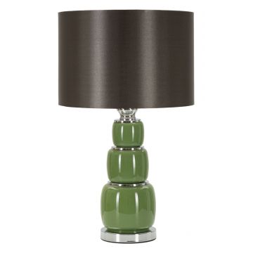 Lampa de masa Eva, Mauro Ferretti, 1 x E27, 40W, 33x57 cm, sticla/fier/catifea, alb/gri