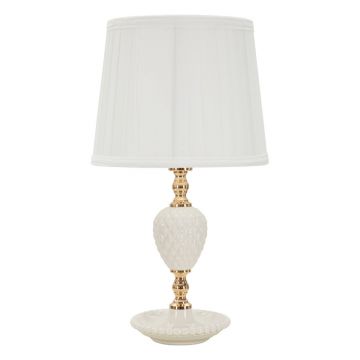 Veioză albă cu abajur textil (înălțime 44 cm) Torre – Mauro Ferretti