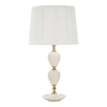 Veioză albă cu abajur textil (înălțime 57 cm) Torre – Mauro Ferretti