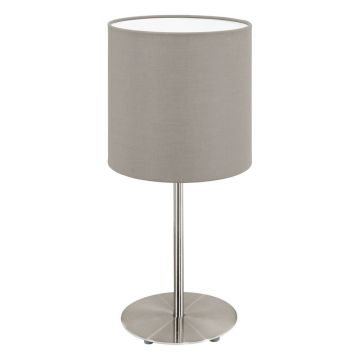 Veioză gri/argintie cu abajur textil (înălțime 40 cm) PASTERI – EGLO