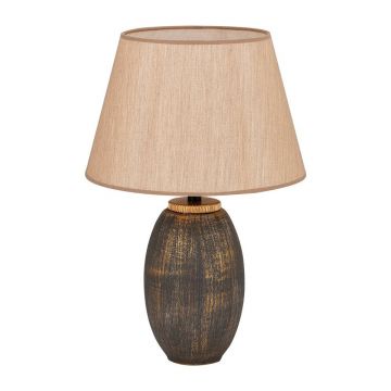 Veioză gri/bej cu abajur textil (înălțime 46 cm) Yakamoz – Opviq lights