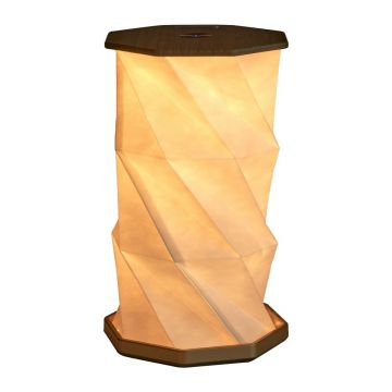 Veioză maro LED (înălțime 18 cm) Twist Hexagon – Gingko