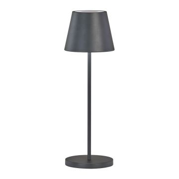 Veioză neagră LED cu intensitate reglabilă cu abajur din metal (înălțime 34 cm) Cosenza 2.0 – Fischer & Honsel