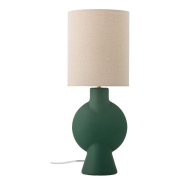 Veioză verde-închis/în culoare naturală cu abajur textil (înălțime 55 cm) Sergio – Bloomingville