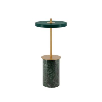 Veioză verde LED cu intensitate reglabilă din marmură cu abajur din metal (înălțime 25,5 cm) Asteria Move Mini – UMAGE