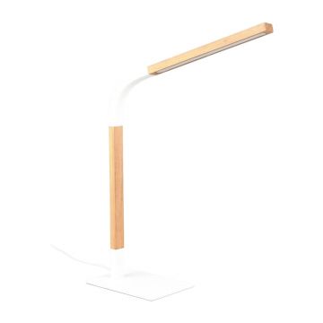 VeiozÄalbÄu0083/Ã®n culoare naturalÄLED cu intensitate reglabilÄcu abajur din lemn (Ã®nÄu0083lÈu009Bime 73,5 cm) Norris âu0080Trio