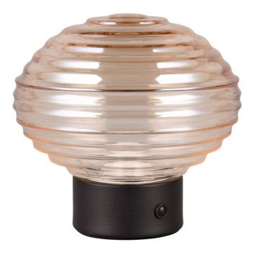 VeiozÄneagrÄu0083/bej LED cu intensitate reglabilÄcu abajur din sticlÄ(Ã®nÄu0083lÈu009Bime 14,5 cm) Earl âu0080Reality