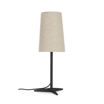 Lampa de masa Assam, Bizzotto, D22x60 cm, 1 x E27, 40W, metal/bumbac/in, negru/bej