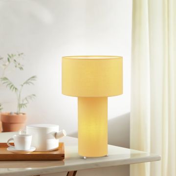 Lampa de masa Bale, TRIO, 24x40 cm, 10W, 2x E27, textil, portocaliu