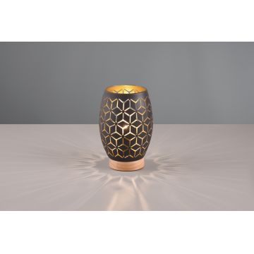 Lampa de masa Bidar, RL, 15x21.5 cm, 28W, 1x E27, metal, negru/natur
