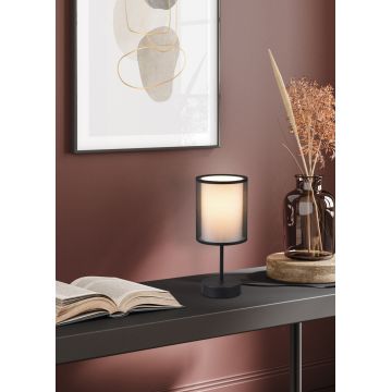 Lampa de masa Burton, TRIO, 12.5x28.5 cm, 28W, 1x E14, metal, negru mat