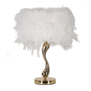 Lampa de masa Cart, Mauro Ferretti, 1 x E27, 40W, 25x47 cm, fier, auriu/alb