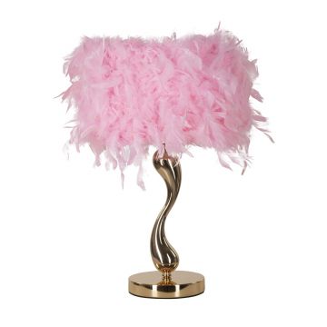 Lampa de masa Cart, Mauro Ferretti, 1 x E27, 40W, 25x47 cm, fier, roz/alb
