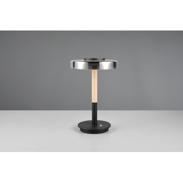 Lampa de masa Celeste, TRIO, 22x35 cm, 10W, 1x SMD LED, metal, negru/gri