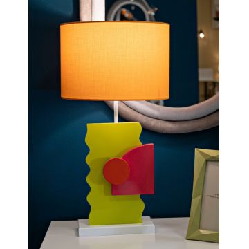 Lampa de masa Color -B, Mauro Ferretti, 1 x E27, 40W, 30x30x60.5 cm, MDF/fier, multicolor