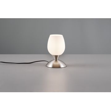 Lampa de masa Cup Ii, RL, 12x18 cm, 40W, 1x E14, metal, nichel mat/alb