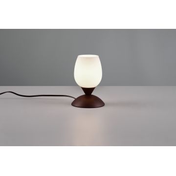 Lampa de masa Cup Ii, RL, 12x18 cm, 40W, 1x E14, metal, ruginiu/alb
