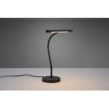 Lampa de masa Curtis, TRIO, 18x35 cm, 4W, 1x SMD LED, metal, negru mat