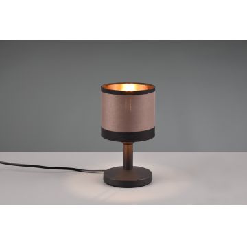 Lampa de masa Davos, RL, 12x22.5 cm, 10W, 1x E14, metal, negru mat/taupe
